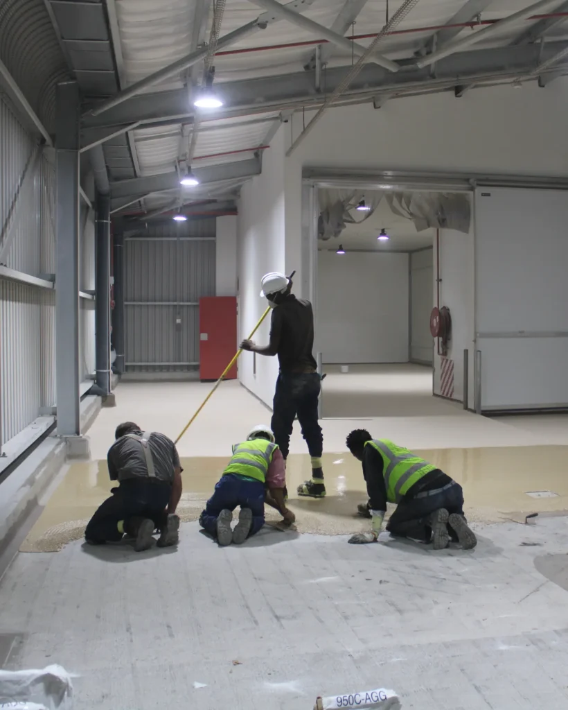 Durable epoxy flooring in South Africa installed in a plant. Durable epoxy flooring in South Africa installed in a plant.